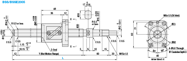 Husillos de bolas de precisión - diámetro de rosca 20 - paso 5, 10, 20 o 40 - grado de precisión C5 o C7: imagen relacionada