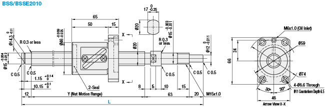 Husillos de bolas de precisión - diámetro de rosca 20 - paso 5, 10, 20 o 40 - grado de precisión C5 o C7: imagen relacionada