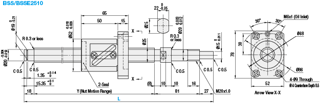 Tornillos de bola de precisión - Diámetro de la rosca 25- Plomo 5,10 o 20- Grado de precisión C5 o C7: Imagen relacionada