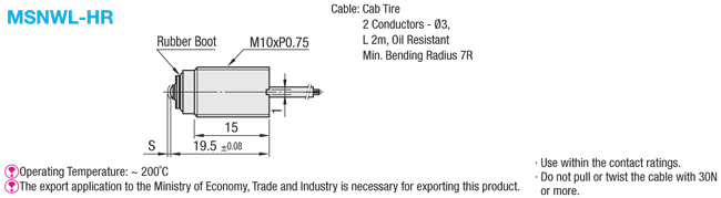 Interruptores resistentes al calor con tapón (tipo mini) Cable de cable suelto: imagen relacionada