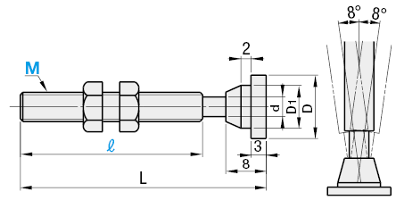 Elementos de los componentes de la abrazadera - Cabezales roscados de metal para abrazaderas, tipo giratorio: Imagen relacionada