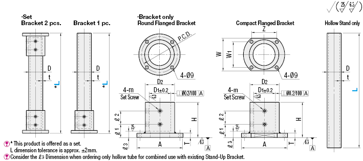 Soportes para tubos: brida redonda, un soporte: imagen relacionada