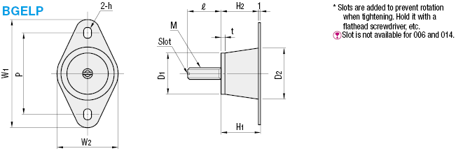 Geles antivibración: placa de cierre con un extremo roscado y un extremo: imagen relacionada