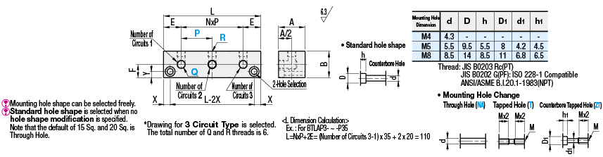 Bloques de terminales: neumáticos, salidas de 2 lados, sin entradas, montaje vertical / horizontal: imagen relacionada