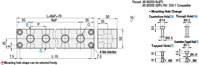 Bloques múltiples: hidralulico, alta presión, salidas en 3 lados, montaje vertical / horizontal: imagen relacionada
