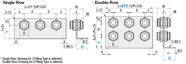 Elementos de bloques múltiples - Soportes con accesorios de acoplamiento de un toque: Imagen relacionada