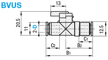 Válvulas de bola de acoplamiento de un toque - Unión, manija única: imagen relacionada