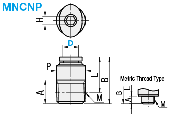 Acoplamientos en miniatura de un toque - Conector con conector hexagonal: imagen relacionada
