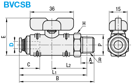 Válvulas de bola de acoplamiento de un toque: recta, doble asa: imagen relacionada