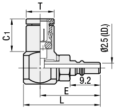 Acopladores de aire: conector de un toque, enchufe, 90 grados. Codo: imagen relacionada