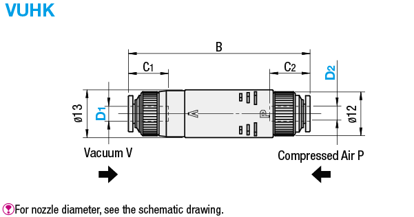 Generador de vacío: unión recta: imagen relacionada