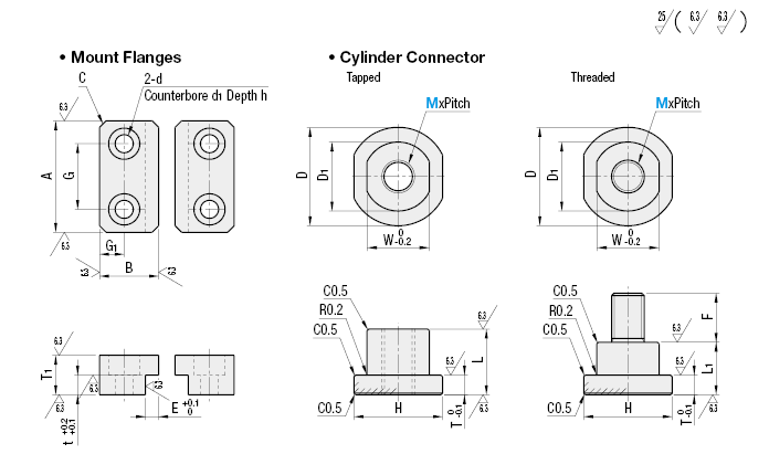 Juntas flotantes - Tipo de diapositiva, conjunto / conector / brida de montaje: Imagen relacionada