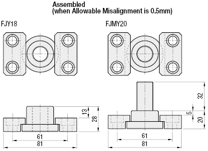 Juntas flotantes - Tipo de diapositiva, conjunto / conector / brida de montaje: Imagen relacionada
