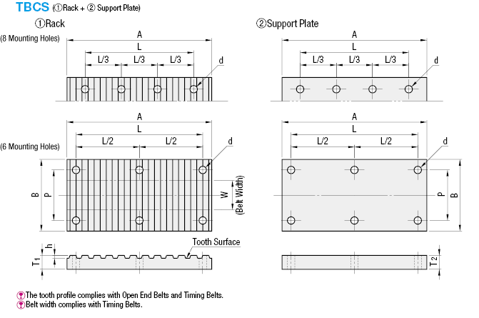 Placa de sujeción de correa de distribución - Tipo de ajuste de tuerca, doble: Imagen relacionada