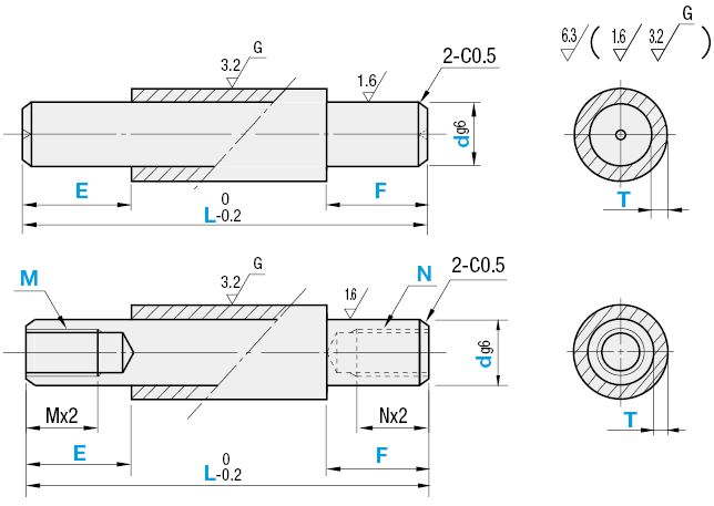 Rodillos de uretano con ejes: grosor de revestimiento configurable: imagen relacionada