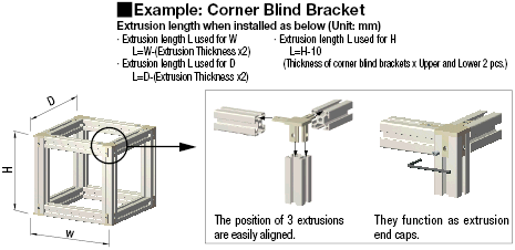 Soportes - Serie 5, Soportes ciegos de esquina, cuadrado de 20 mm, tipo bidireccional: Imagen relacionada