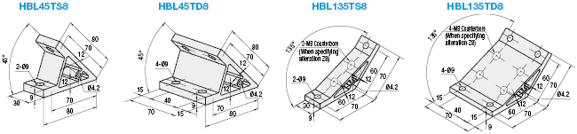 Soportes: serie 8, soportes angulares, ángulo de 135 grados, 2 ranuras: imagen relacionada