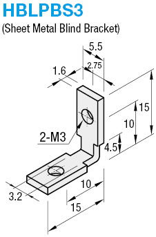 Soportes ciegos para extrusiones de aluminio cuadradas de 15 mm: imagen relacionada