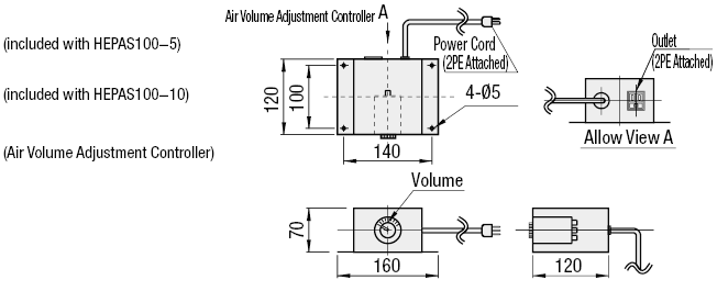 Controlador de ajuste de volumen de aire para unidad de filtro HEPA: imagen relacionada