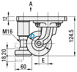 Ruedas con placa integrada y almohadilla de ajuste - Tipo de rueda de nailon MC: imagen relacionada