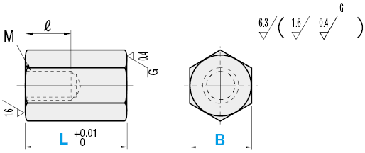 Pasadores de ajuste de altura: roscados, hexagonales: imagen relacionada