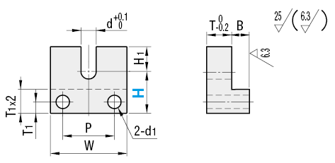 Bloques para tornillos de ajuste: tipo de montaje lateral, en forma de L, H seleccionable: imagen relacionada