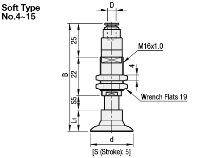 Accesorios de vacío: suaves, tipo de cilindro de vacío, forma M: imagen relacionada