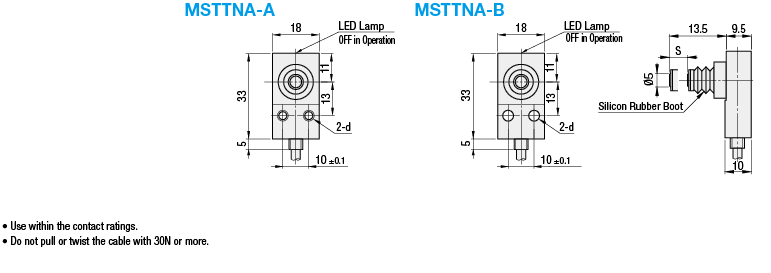 Interruptores táctiles de alta precisión: tipo plano, roscado: imagen relacionada
