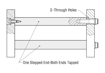 Precision Linear Shafts - One Stepped End - Both Ends Tapped (INCH):Related Image