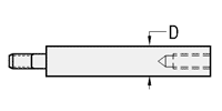 Ejes rotativos: un extremo roscado, un extremo roscado (para tuercas de seguridad de pulgadas): imagen relacionada
