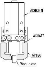 Dedos para pinzas de aire: forma de V, agarre vertical / horizontal: imagen relacionada