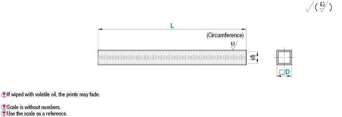 Postes para soportes -Tubo cuadrado- -Calibrado- -Longitud configurable-: Imagen relacionada