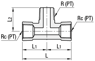 Accesorios de latón para tubos de acero - T, roscados / roscados: imagen relacionada