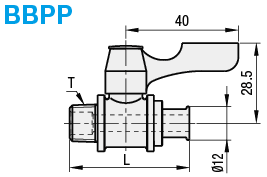 Válvulas de bola compactas - Latón, PT roscado, tipo pavo real: Imagen relacionada