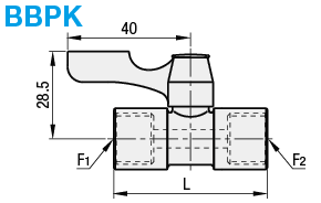 Válvulas de bola compactas - Latón, roscado PF / roscado PF: imagen relacionada