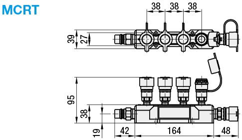 Acopladores de aire: múltiple, 4 salidas de enchufe, 1 entrada de enchufe, 1 entrada de enchufe: Imagen relacionada