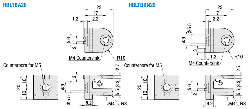 Soportes angulares libres -para la serie HFS5-: imagen relacionada