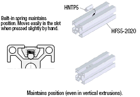 Tuercas de resorte de inserción posteriores al ensamblaje -Para extrusiones de aluminio de la serie HFS5-: Imagen relacionada