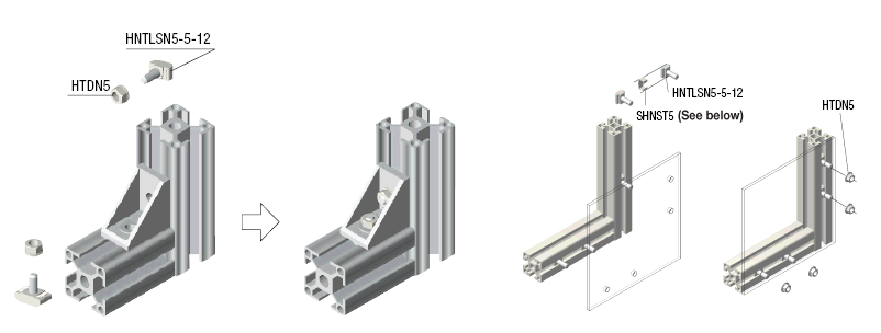 Tuercas con bridas -Para extrusiones de aluminio de la serie HFS5-: Imagen relacionada