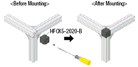 Tapas finales de extrusión de tres lados para esquinas -Para la serie HFS5-: Imagen relacionada