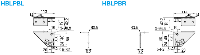 Soportes metálicos de ángulo libre -Para la serie HFS8-: imagen relacionada