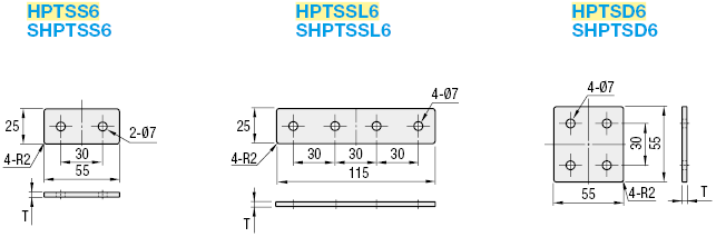 Placas de metal -Para la serie HFS6-: imagen relacionada