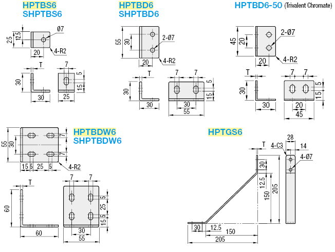 Soportes de metal -Para la serie HFS6-: Imagen relacionada