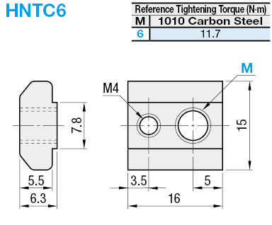 Tuercas de seguridad de inserción de premontaje -Para extrusiones de aluminio de la serie HFS6-: Imagen relacionada