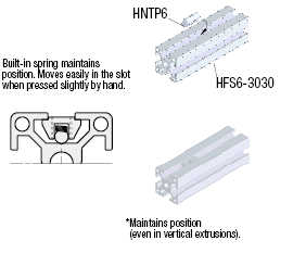 Tuercas de resorte de inserción posteriores al ensamblaje -Para extrusiones de aluminio de la serie HFS6-: Imagen relacionada