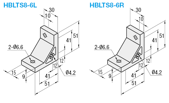 Soportes de ensamblaje para diferentes tamaños de extrusión -Para la serie HFS8-: Imagen relacionada