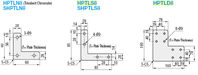 Soportes de chapa metálica -Para la serie HFS8- -L-Shape-: Imagen relacionada