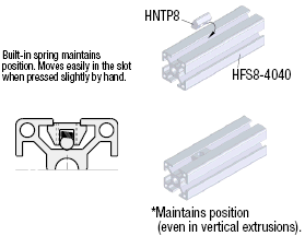 Tuercas de resorte de montaje posteriores al ensamblaje -Para extrusiones de aluminio de la serie HFS8-: Imagen relacionada