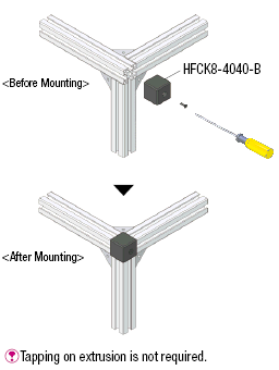Tapas finales de extrusión de tres lados para esquinas -Para la serie HFS8-: Imagen relacionada