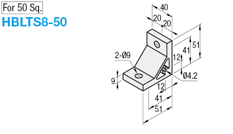 Soportes gruesos de la serie HFS8-45 -Para 50 cuadrados- -2 agujeros para 1 ranura-: Imagen relacionada